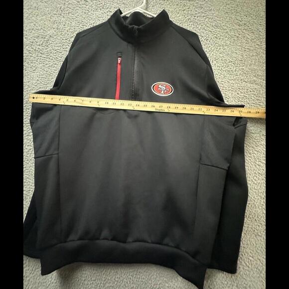 SF 49ers Jersey Jacket Mens XL Black 3/4  Zip Embroidered Baseball - Picture 7 of 12
